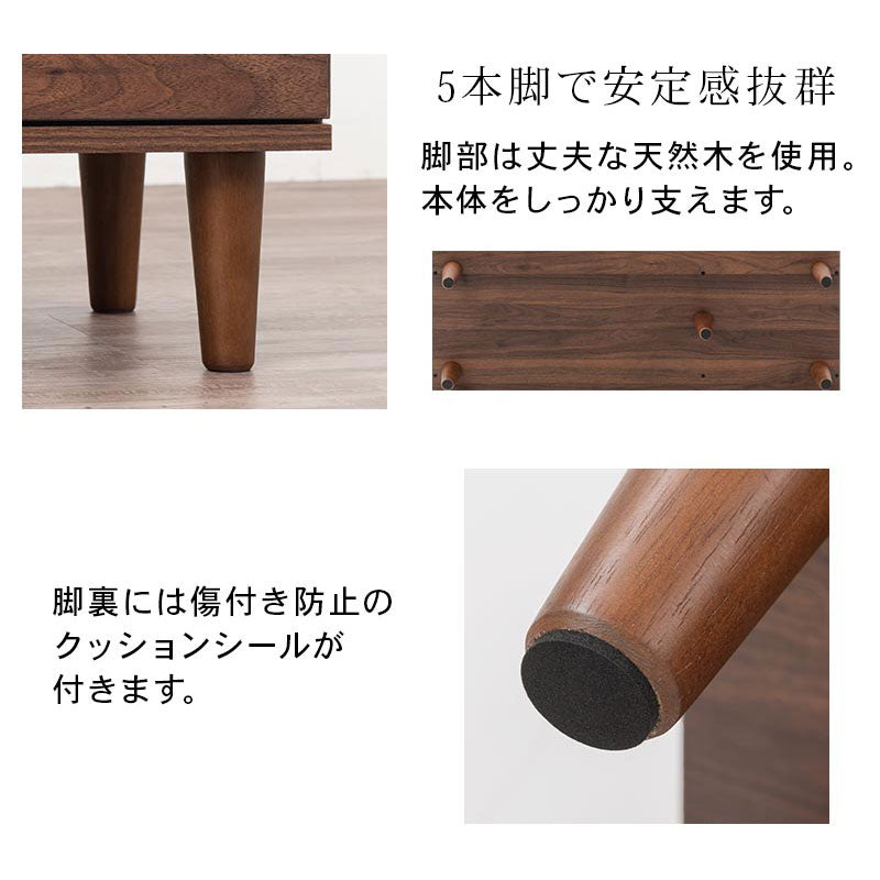 ぼん家具 ラタン調 キャビネット 幅100cm 3扉 引き出し3杯 おしゃれ