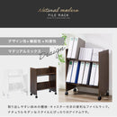 棚が斜めで取り出しやすい キャスター付きファイルラック 2段