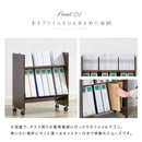 棚が斜めで取り出しやすい キャスター付きファイルラック 2段