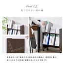 棚が斜めで取り出しやすい キャスター付きファイルラック 2段