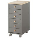 サイドチェスト サイドワゴン デスクワゴン サイドチェスト 引き出し おしゃれ キャスター スリム ワゴン 木製 大容量 6段 A4 デスク下 収納 書類 文房具 ツートン PUTUPUTU