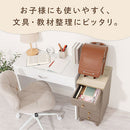 サイドチェスト サイドワゴン デスクワゴン サイドチェスト 引き出し おしゃれ キャスター スリム ワゴン 木製 大容量 6段 A4 デスク下 収納 書類 文房具 ツートン PUTUPUTU