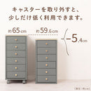 サイドチェスト サイドワゴン デスクワゴン サイドチェスト 引き出し おしゃれ キャスター スリム ワゴン 木製 大容量 6段 A4 デスク下 収納 書類 文房具 ツートン PUTUPUTU