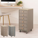 サイドチェスト サイドワゴン デスクワゴン サイドチェスト 引き出し おしゃれ キャスター スリム ワゴン 木製 大容量 6段 A4 デスク下 収納 書類 文房具 ツートン PUTUPUTU