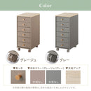 サイドチェスト サイドワゴン デスクワゴン サイドチェスト 引き出し おしゃれ キャスター スリム ワゴン 木製 大容量 6段 A4 デスク下 収納 書類 文房具 ツートン PUTUPUTU