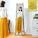 アンティーク調ミラー〔Eタイプ〕 姿見 全身鏡 スタンドミラー おしゃれ 収納 スリム アンティーク ゴールド 白 高さ160 横40 木製 インテリア 玄関 リビング 寝室 ぼん家具