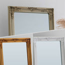 アンティーク調ミラー〔Eタイプ〕 姿見 全身鏡 スタンドミラー おしゃれ 収納 スリム アンティーク ゴールド 白 高さ160 横40 木製 インテリア 玄関 リビング 寝室 ぼん家具