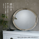 アンティーク調ミラー〔円形〕 鏡 壁掛け鏡 ウォールミラー 円形 丸 おしゃれ 姿見 壁掛けミラー 洗面鏡 丸鏡 大型 北欧 アンティーク ゴールド 化粧台 玄関 洗面台 ぼん家具