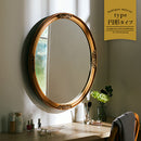 アンティーク調ミラー〔円形〕 鏡 壁掛け鏡 ウォールミラー 円形 丸 おしゃれ 姿見 壁掛けミラー 洗面鏡 丸鏡 大型 北欧 アンティーク ゴールド 化粧台 玄関 洗面台 ぼん家具