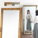 アンティーク調ミラー〔幅90cm〕開梱設置サービス無料 スタンドミラー 姿見鏡 全身鏡 おしゃれ 全身ミラー 姿見 大型鏡 アンティーク ゴールド 高さ180 幅90 ワイド 木製 レトロ 玄関 リビング 寝室 ぼん家具