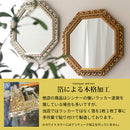 アンティーク調ミラー〔八角〕 鏡 壁掛け ウォールミラー 八角形 壁掛け鏡 壁掛けミラー おしゃれ スタンド 卓上 立て掛け 八角ミラー 八角鏡 アンティーク ゴールド 玄関 洗面台 ぼん家具