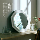 アンティーク調ミラー〔八角〕 鏡 壁掛け ウォールミラー 八角形 壁掛け鏡 壁掛けミラー おしゃれ スタンド 卓上 立て掛け 八角ミラー 八角鏡 アンティーク ゴールド 玄関 洗面台 ぼん家具