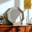 アンティーク調ミラー〔八角〕 鏡 壁掛け ウォールミラー 八角形 壁掛け鏡 壁掛けミラー おしゃれ スタンド 卓上 立て掛け 八角ミラー 八角鏡 アンティーク ゴールド 玄関 洗面台 ぼん家具