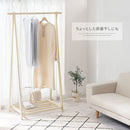 木製ハンガーラック〔幅100cm〕 木製ハンガーラック 天然木 棚付き 折りたたみ 衣類 収納 シンプル ロング コート ぼん家具