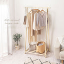 木製ハンガーラック〔幅100cm〕 木製ハンガーラック 天然木 棚付き 折りたたみ 衣類 収納 シンプル ロング コート ぼん家具