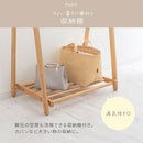 木製ハンガーラック〔幅100cm〕 木製ハンガーラック 天然木 棚付き 折りたたみ 衣類 収納 シンプル ロング コート ぼん家具