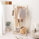 木製ハンガーラック〔幅100cm〕 木製ハンガーラック 天然木 棚付き 折りたたみ 衣類 収納 シンプル ロング コート ぼん家具