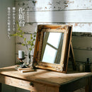 卓上アンティーク調ミラー〔大〕 スタンドミラー 卓上ミラー 鏡 アンティーク 化粧鏡 おしゃれ メイクミラー 卓上鏡 木製 大型 大きめ ゴールド スタンド式 玄関 化粧台 ぼん家具