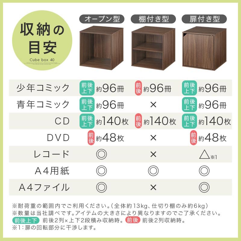 キューブボックス収納〔幅40cm〕