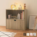 収納ボックス カラーボックス キューブボックス 2段 扉付き リビング収納 本棚 ディスプレイラック 約 幅60 奥行30 高さ60 cm ロータイプ 扉 収納棚 木製 収納 ぼん家具