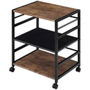 キャスター付きサイドワゴン プリンター台 キャスター付き 3段 可動棚 サイドワゴン 収納 スチール  木目調 大理石風 ぼん家具