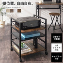 キャスター付きサイドワゴン プリンター台 キャスター付き 3段 可動棚 サイドワゴン 収納 スチール  木目調 大理石風 ぼん家具