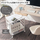 キャスター付きサイドワゴン プリンター台 キャスター付き 3段 可動棚 サイドワゴン 収納 スチール  木目調 大理石風 ぼん家具