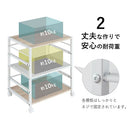 キャスター付きサイドワゴン プリンター台 キャスター付き 3段 可動棚 サイドワゴン 収納 スチール  木目調 大理石風 ぼん家具