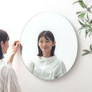 ウォールミラー〔円型〕 鏡 壁掛け ウォールミラー 丸 ノンフレーム 姿見 飛散防止 ラウンドミラー 約 幅60cm 玄関鏡 フレームレス 化粧 鏡台 韓国風 丸形ミラー 大きめ 円形 ぼん家具