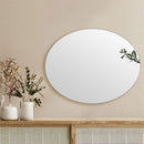 ウォールミラー〔楕円型〕 鏡 壁掛け ウォールミラー 丸 ノンフレーム 姿見 飛散防止 オーバルミラー 約 幅70 55 玄関鏡 フレームレス 化粧 鏡台 韓国風 丸形ミラー 楕円形 ぼん家具