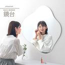 ウェーブミラー 鏡 壁掛け ウォールミラー ノンフレーム 姿見 飛散防止 ウェーブミラー 約 幅80cm 90cm 玄関鏡 フレームレス 化粧 鏡台 韓国風 波形ミラー 大きめ ぼん家具