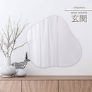 ウェーブミラー 鏡 壁掛け ウォールミラー ノンフレーム 姿見 飛散防止 ウェーブミラー 約 幅80cm 90cm 玄関鏡 フレームレス 化粧 鏡台 韓国風 波形ミラー 大きめ ぼん家具