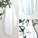 ウェーブミラー 鏡 壁掛け ウォールミラー ノンフレーム 姿見 飛散防止 ウェーブミラー 約 幅65 115 玄関鏡 フレームレス 化粧 鏡台 韓国風 波形ミラー 雲形 大型 ぼん家具