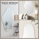 ウェーブミラー 鏡 壁掛け ウォールミラー ノンフレーム 姿見 飛散防止 ウェーブミラー 約 幅65 115 玄関鏡 フレームレス 化粧 鏡台 韓国風 波形ミラー 雲形 大型 ぼん家具