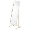 キャスター付きスタンドミラー 姿見 全身鏡 スタンドミラー キャスター付き 鏡 全身 天然木 ミラー 角度調節 姿見鏡 ガラス 飛び散らない 全身ミラー 移動 玄関鏡 おしゃれ 北欧 ぼん家具