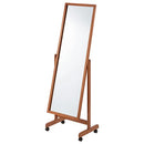 キャスター付きスタンドミラー 姿見 全身鏡 スタンドミラー キャスター付き 鏡 全身 天然木 ミラー 角度調節 姿見鏡 ガラス 飛び散らない 全身ミラー 移動 玄関鏡 おしゃれ 北欧 ぼん家具