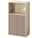 扉付き収納ラック キッチンボード 3段 可動棚 扉付き 韓国インテリア グレージュ 食器棚 収納 PUTUPUTU