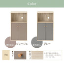 扉付き収納ラック キッチンボード 3段 可動棚 扉付き 韓国インテリア グレージュ 食器棚 収納 PUTUPUTU
