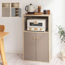 扉付き収納ラック キッチンボード 3段 可動棚 扉付き 韓国インテリア グレージュ 食器棚 収納 PUTUPUTU