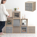 木製キューブボックス〔幅35cm〕 木製キューブボックス〔幅35cm〕 本棚 ラック キューブボックス収納 韓国インテリア グレージュ PUTUPUTU