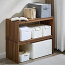 木製整理棚〔奥行37cm〕 コの字ラック 2個セット 木製 整理棚 収納ラック 積み重ね クローゼット 押入れ ぼん家具