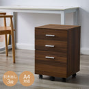 サイドチェスト サイドチェスト キャスター キャビネット デスクワゴン 3段 サイドワゴン 引き出し シンプル 北欧 木製 デスク下 整理整頓 A4サイズ 収納 書類 ぼん家具