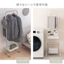 キャスター付きハンガーラック ハンガーラック スリム おしゃれ スチールラック 約 幅60cm 高さ150cm コートハンガー キャスター付 洋服ラック 玄関 ランドリー 一人暮らし かご付き ぼん家具