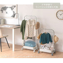 キャスター付きハンガーラック ハンガーラック スリム おしゃれ スチールラック 約 幅60cm 高さ150cm コートハンガー キャスター付 洋服ラック 玄関 ランドリー 一人暮らし かご付き ぼん家具