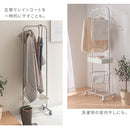 キャスター付きハンガーラック ハンガーラック スリム おしゃれ スチールラック 約 幅60cm 高さ150cm コートハンガー キャスター付 洋服ラック 玄関 ランドリー 一人暮らし かご付き ぼん家具