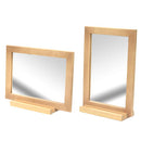 木製卓上ミラー 鏡 卓上 スタンドミラー 木製フレーム 洗面鏡 メイク鏡 おしゃれ 縦 横 シンプル 大きい 北欧 モダン 2段階 調節 ぼん家具