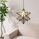 ペンダントライト 1灯 ガラス 星型 ペンダントライト ダイニングライト キッチンライト 星 ガラス 真鍮 内玄関 ライト 照明 吹き抜け キッチン照明 シンプル アンティーク noji ノジー ぼん家具