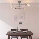 シーリングライト 6灯 シャンデリア シーリングライト LED おしゃれ 照明器具 天井照明 リビング照明 8畳 10畳 6灯 多灯 口金 e26 北欧 真鍮 メッキ アーム可動式 アンティーク ぼん家具