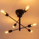 シーリングライト 6灯 シャンデリア シーリングライト LED おしゃれ 照明器具 天井照明 リビング照明 8畳 10畳 6灯 多灯 口金 e26 北欧 真鍮 メッキ アーム可動式 アンティーク ぼん家具