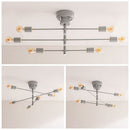 シーリングライト 6灯 シャンデリア シーリングライト LED おしゃれ 照明器具 天井照明 リビング照明 8畳 10畳 6灯 多灯 口金 e26 北欧 真鍮 メッキ アーム可動式 アンティーク ぼん家具